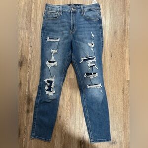 Hollister Women's Ripped Blue Skinny Jeans